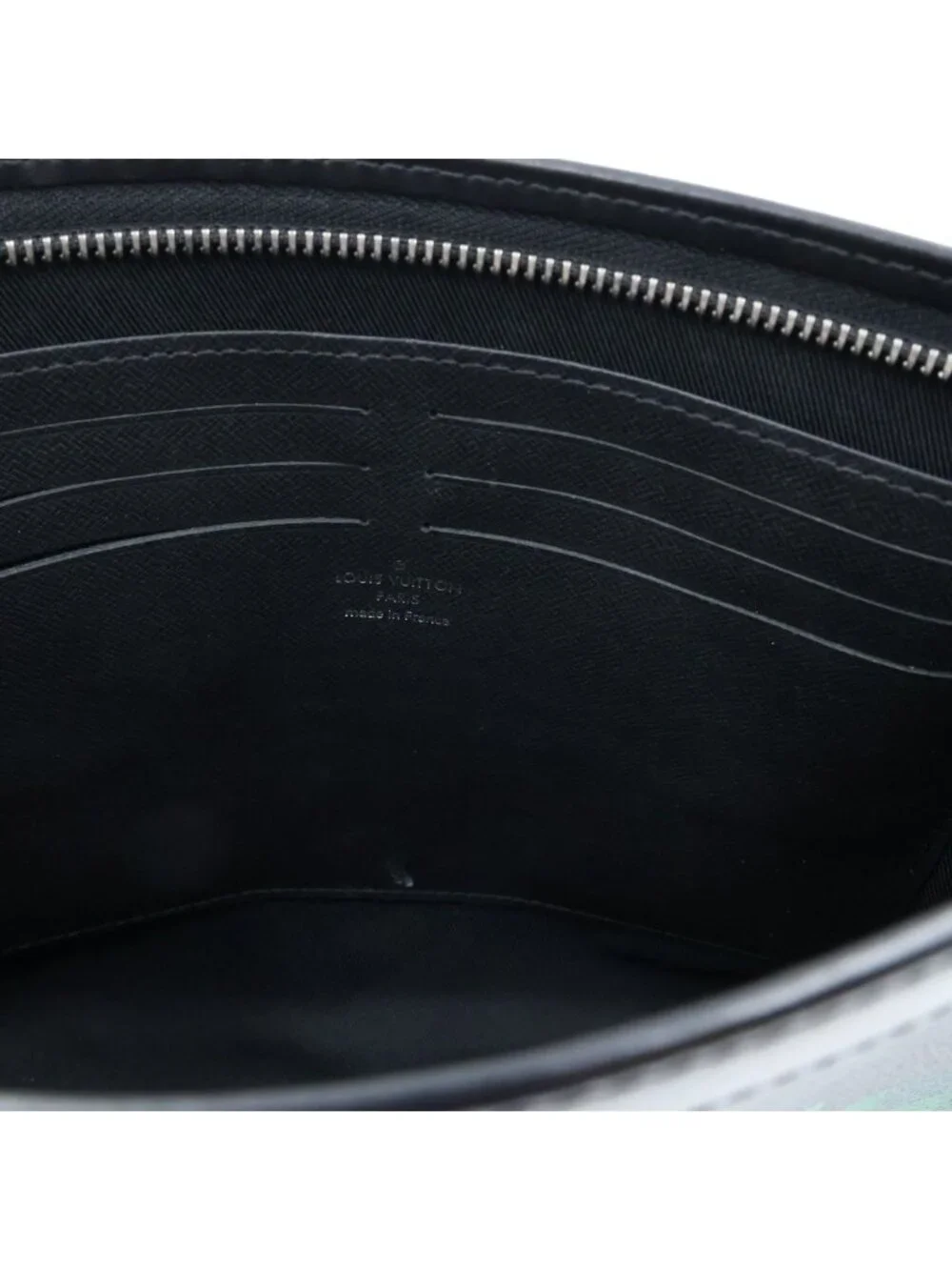 Louis Vuitton Damier Graphite Pi Creasing le Pochette Voyage MM Clutch Black